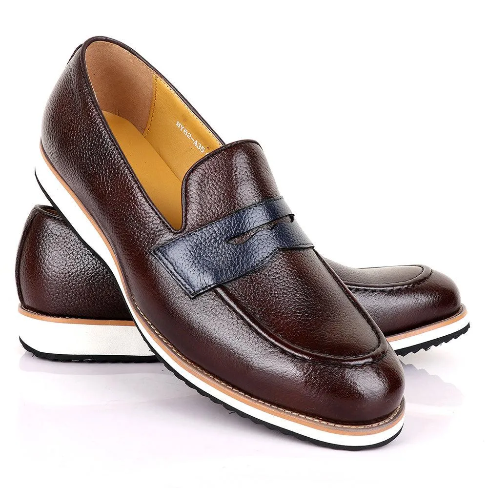 Terry Taylors Classic Coffee With Blue Leather Formal Shoe