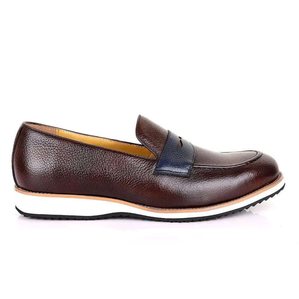 Terry Taylors Classic Coffee With Blue Leather Formal Shoe