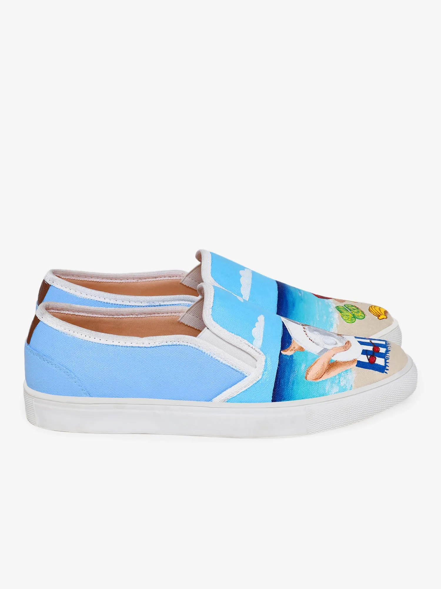 THE QUIRKY NAARI Beach Breeze Slipons For A Stylish Touch | Blue | 4 UK