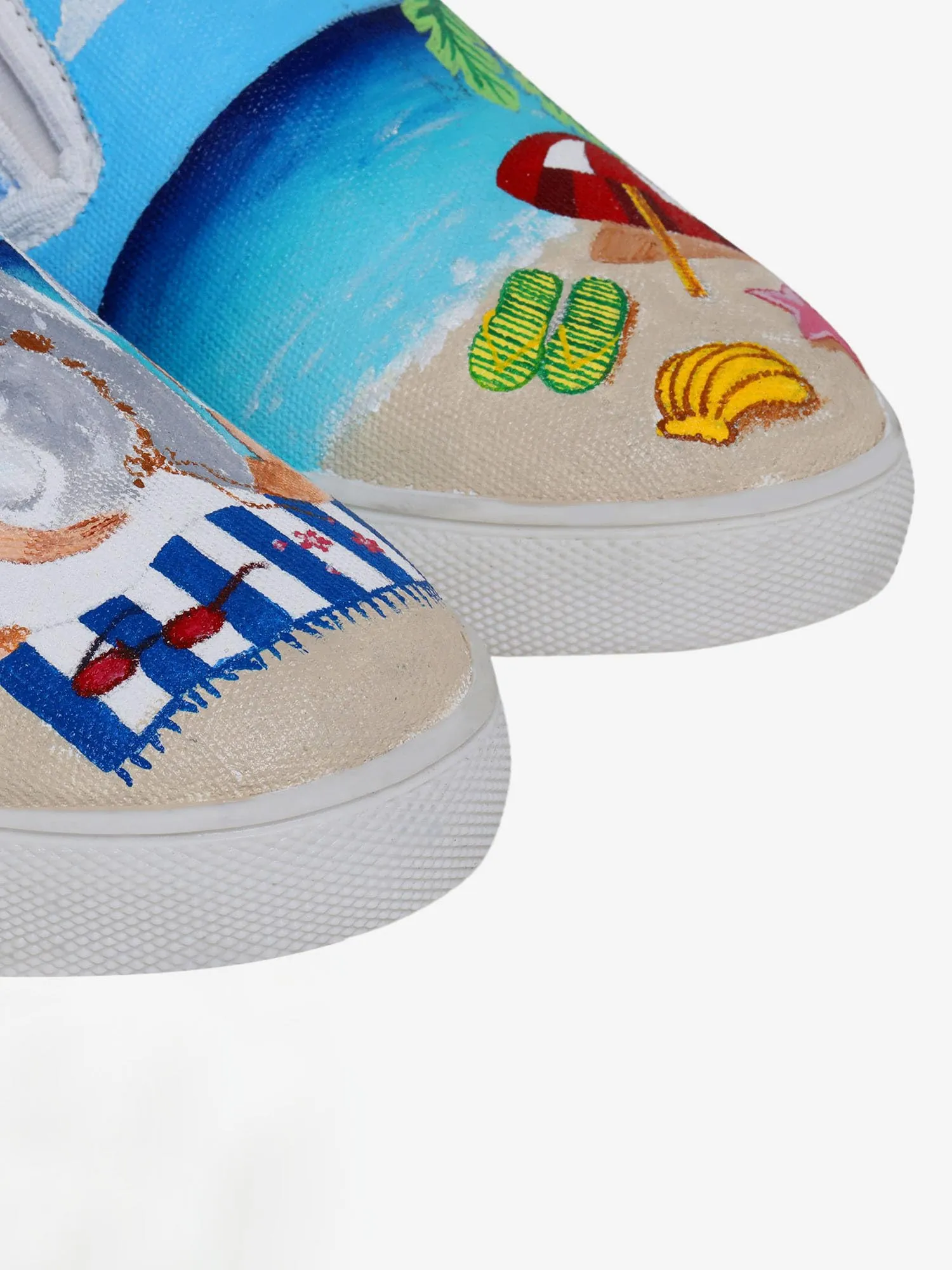 THE QUIRKY NAARI Beach Breeze Slipons For A Stylish Touch | Blue | 4 UK