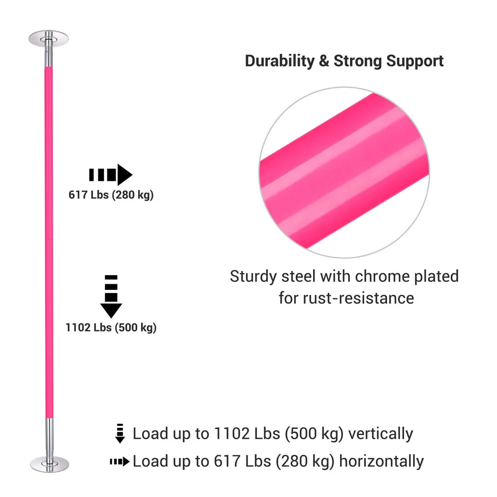 TheLAShop 9ft Silicone Pole Spinning & Static Dancing Pole with Wrap