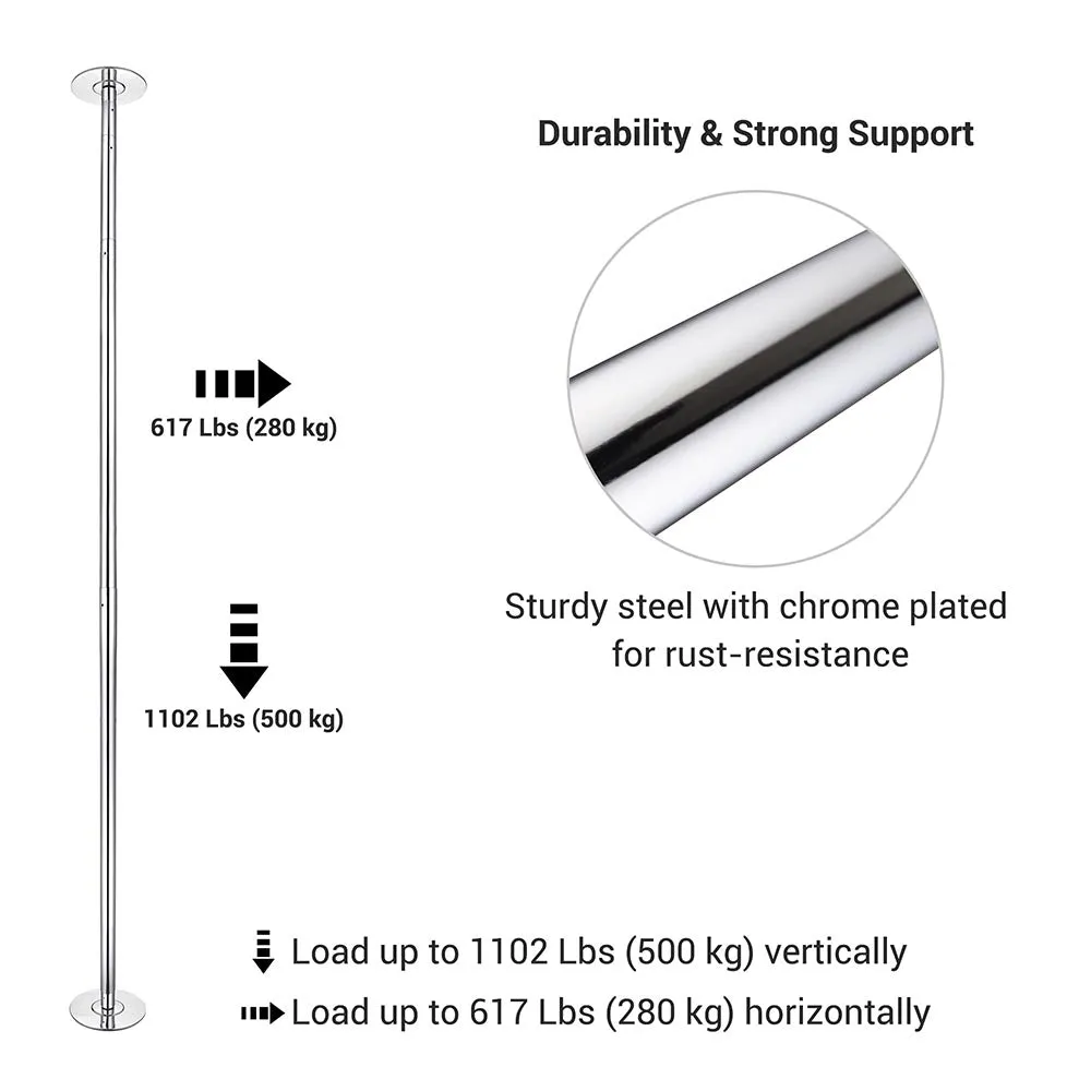 TheLAShop Dance Pole Static and Spinning Dance Pole 45mm