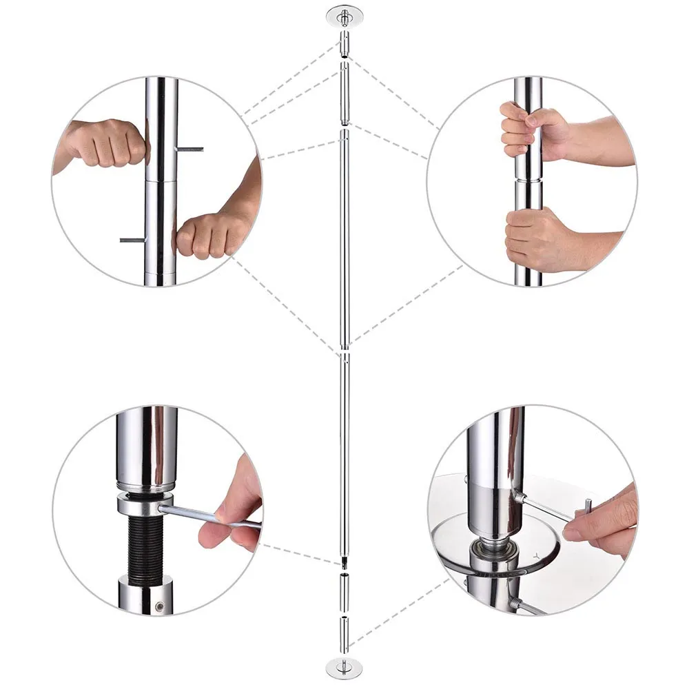 TheLAShop Dance Pole Static and Spinning Dance Pole 45mm