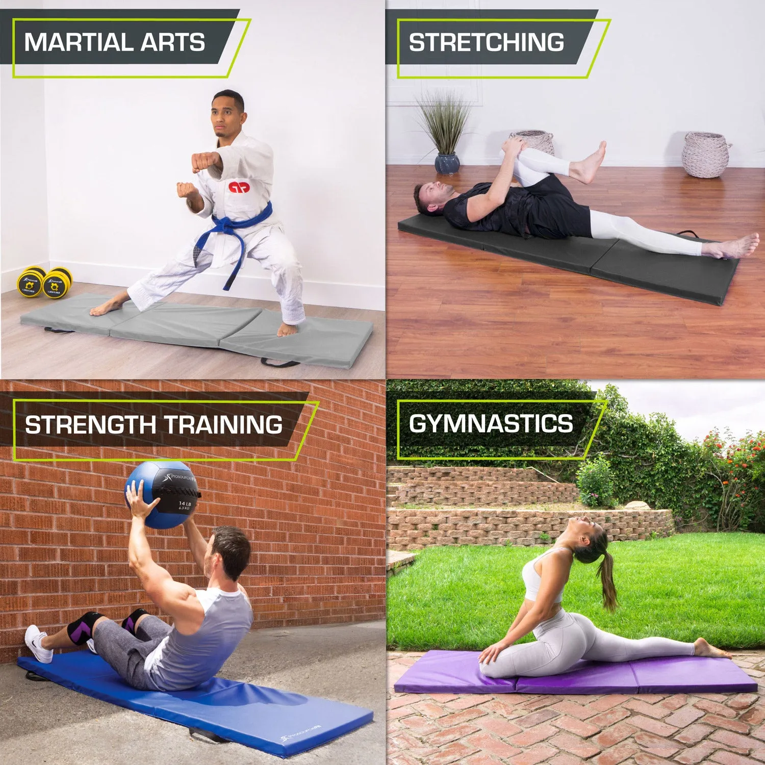 Tri-Fold Folding Exercise Mat