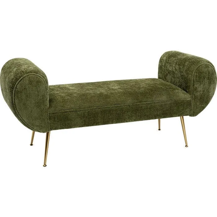 Trono Green Velvet Bench