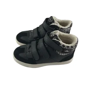 Uovo trainers shoe size 5 black high tops with loop and hook straps