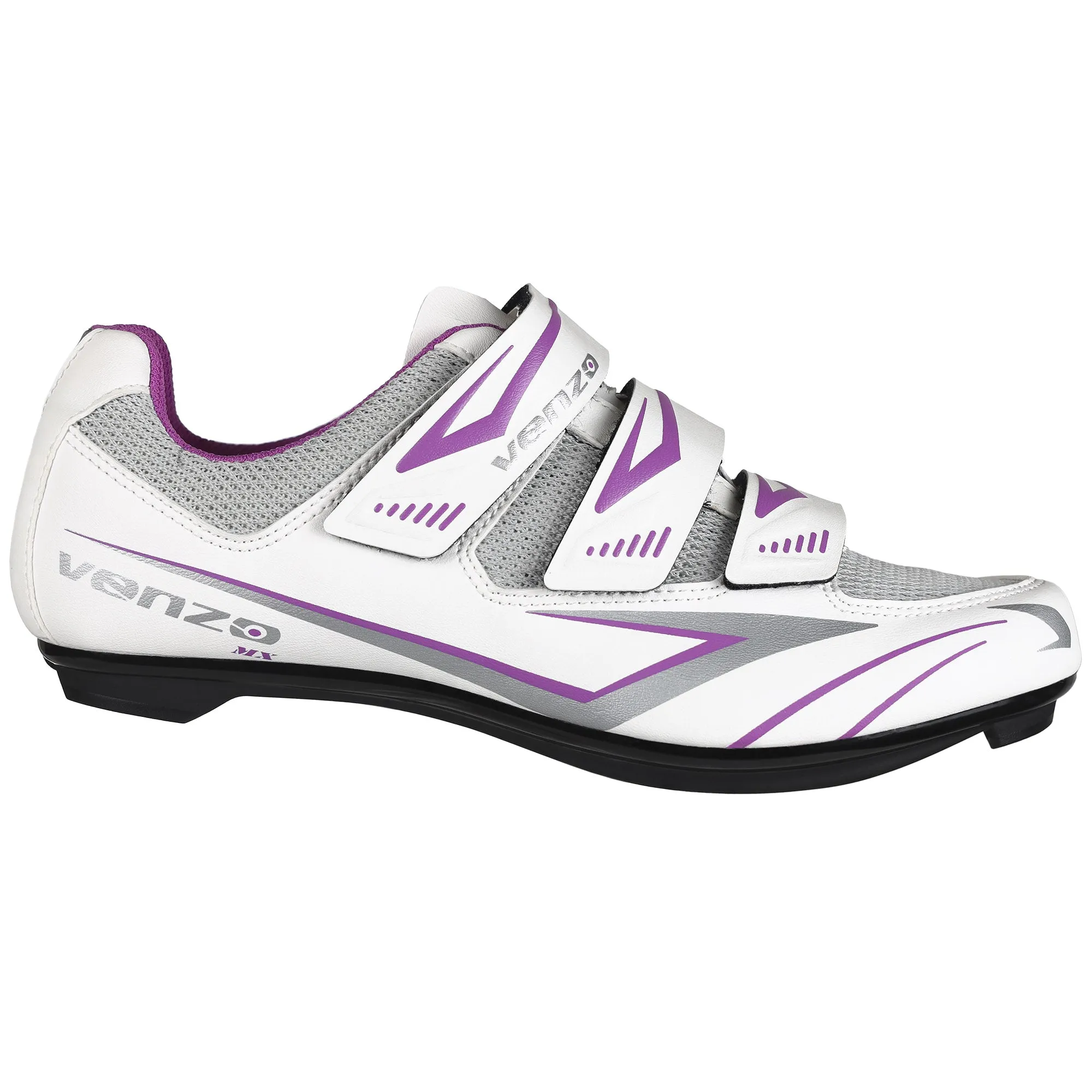 Venzo Bike Bicycle Women's Ladies Cycling Riding Shoes - Compatible with Peloton,  SPD & Look ARC Delta - Perfect for Indoor Exercise Bikes & Indoor Road Racing  - with Delta Cleats - Size 41