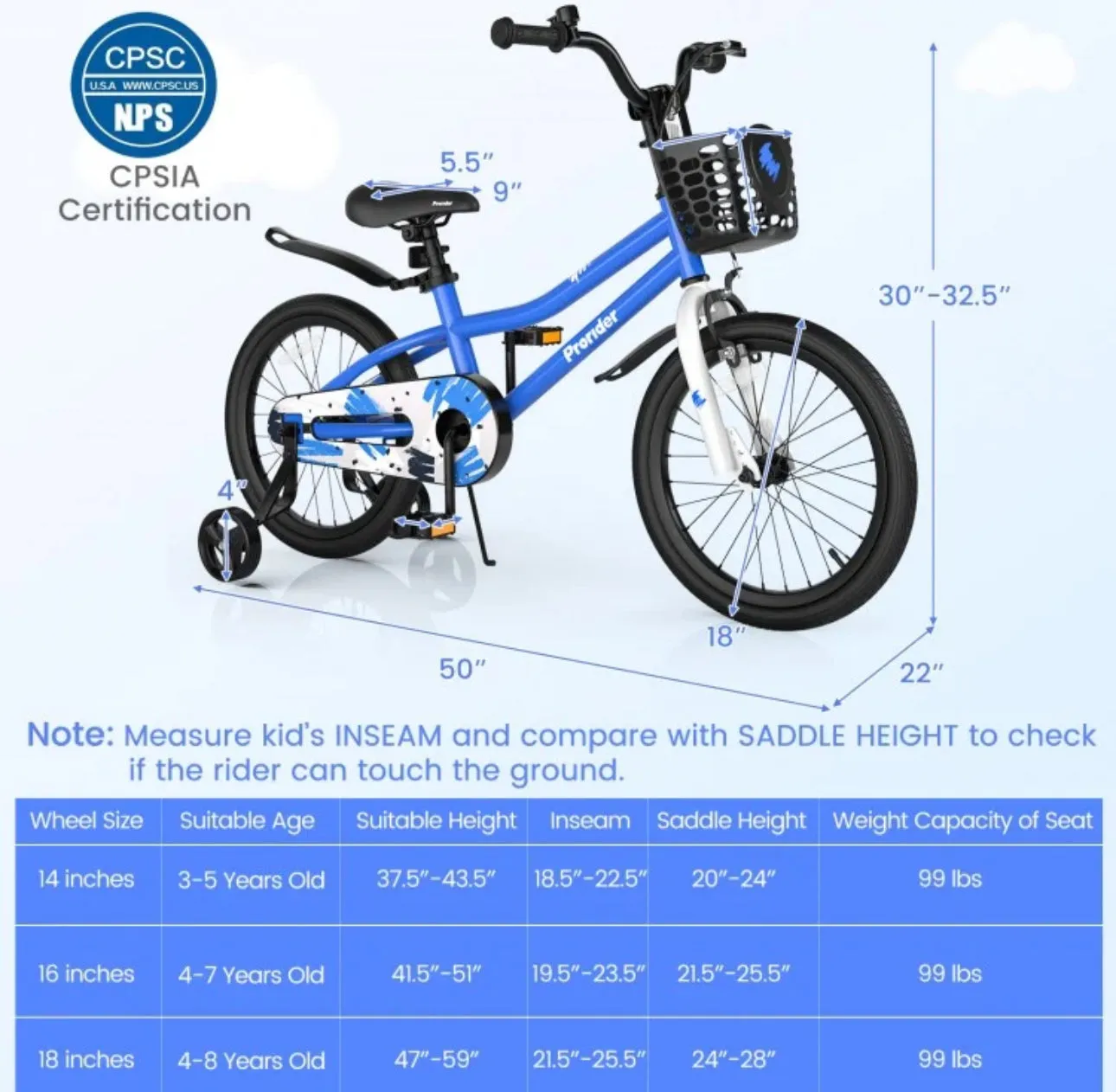 Very Cool 18” Kids Pedal Bicycle W Kickstand, Coaster Brake Ages 4-8 | Bell | Adjustable Seat | Easy Assembly | Removable Training Wheels | Anti-Slip Tires