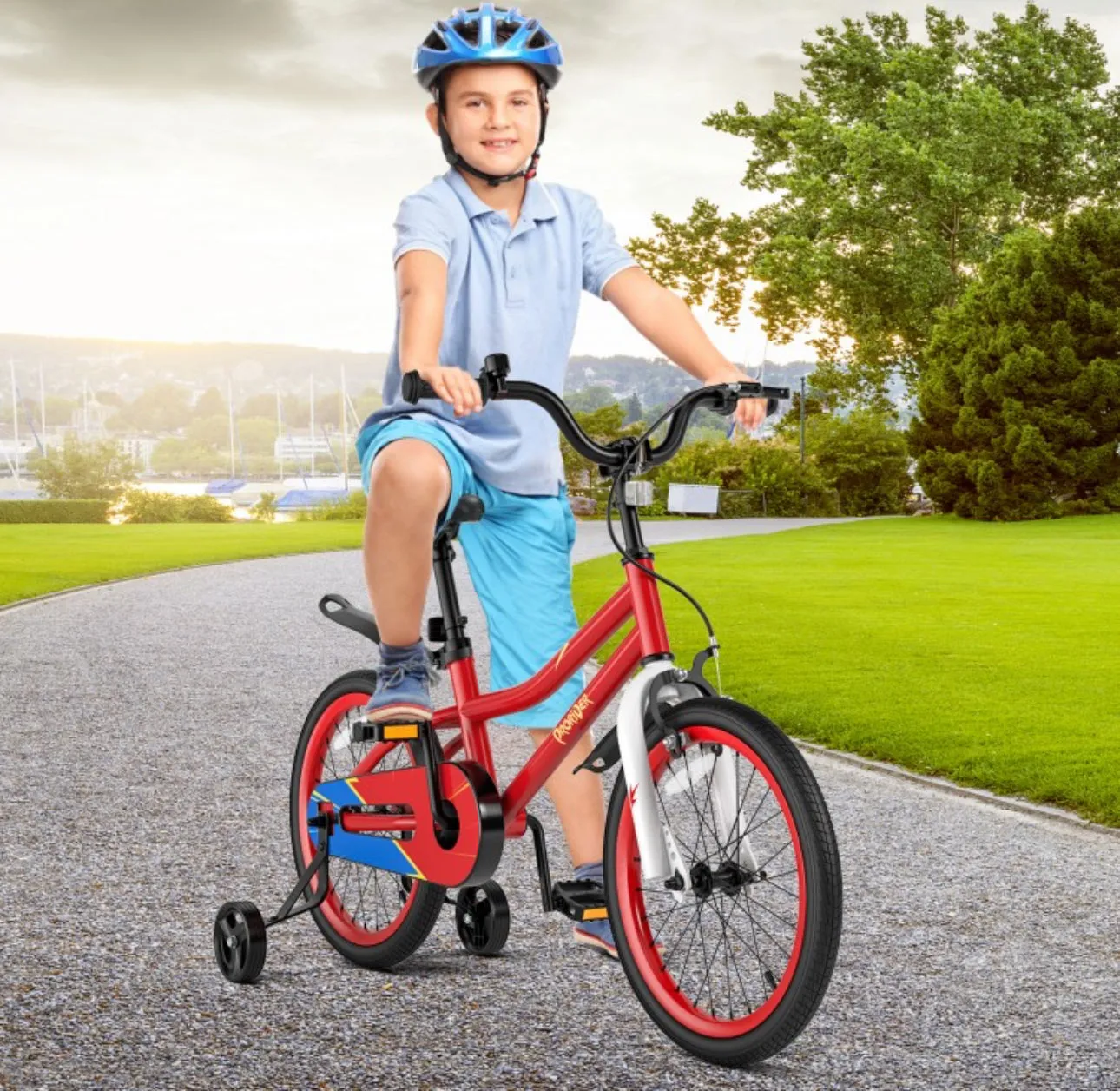 Very Cool 18” Kids Pedal Bicycle W Kickstand, Coaster Brake Ages 4-8 | Bell | Adjustable Seat | Easy Assembly | Removable Training Wheels | Anti-Slip Tires