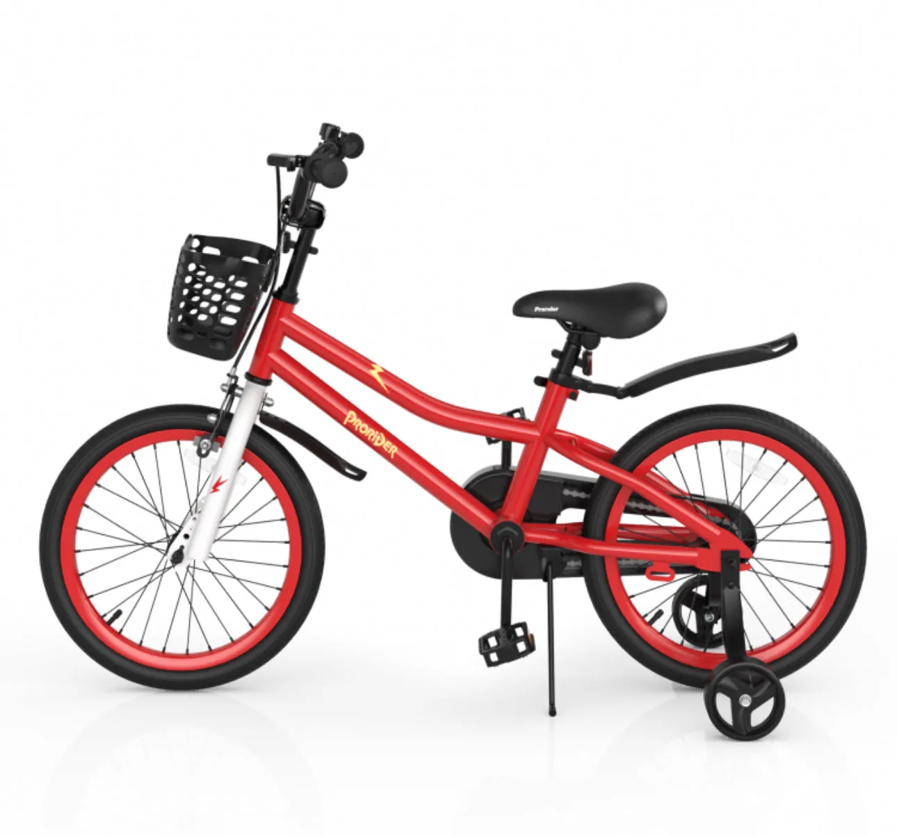 Very Cool 18” Kids Pedal Bicycle W Kickstand, Coaster Brake Ages 4-8 | Bell | Adjustable Seat | Easy Assembly | Removable Training Wheels | Anti-Slip Tires