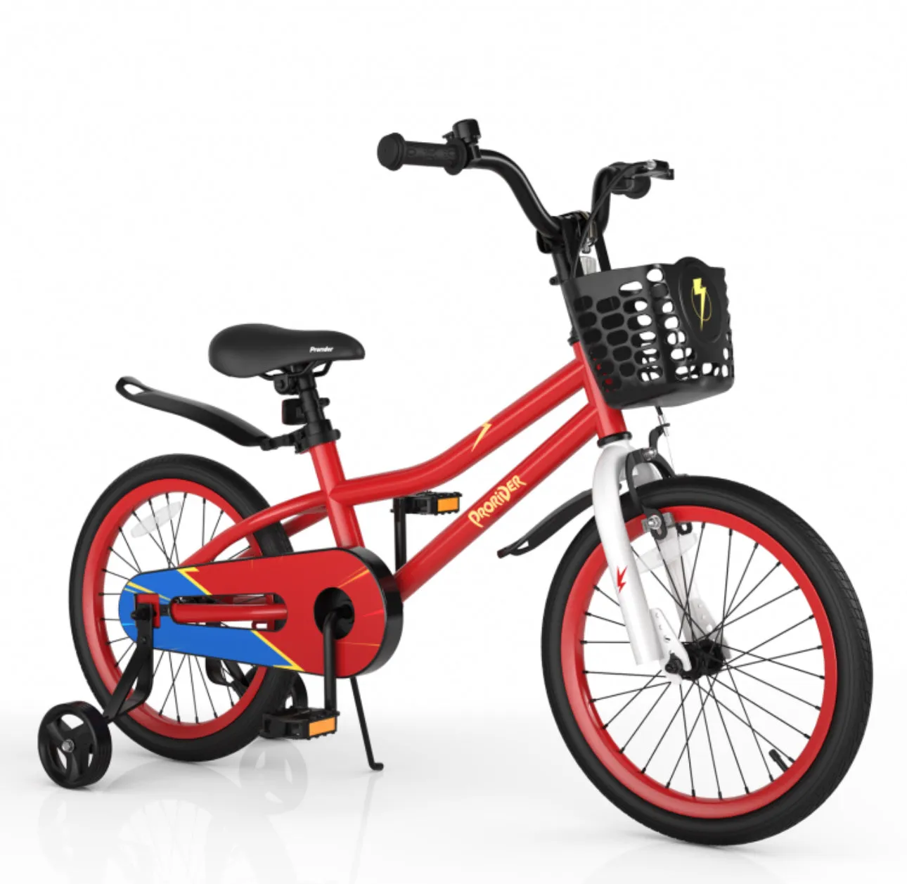 Very Cool 18” Kids Pedal Bicycle W Kickstand, Coaster Brake Ages 4-8 | Bell | Adjustable Seat | Easy Assembly | Removable Training Wheels | Anti-Slip Tires