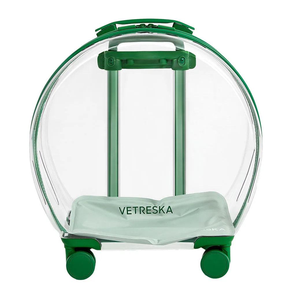 VETRESKA Bubble Carrier For Cats & Dogs (Green, Transparent)