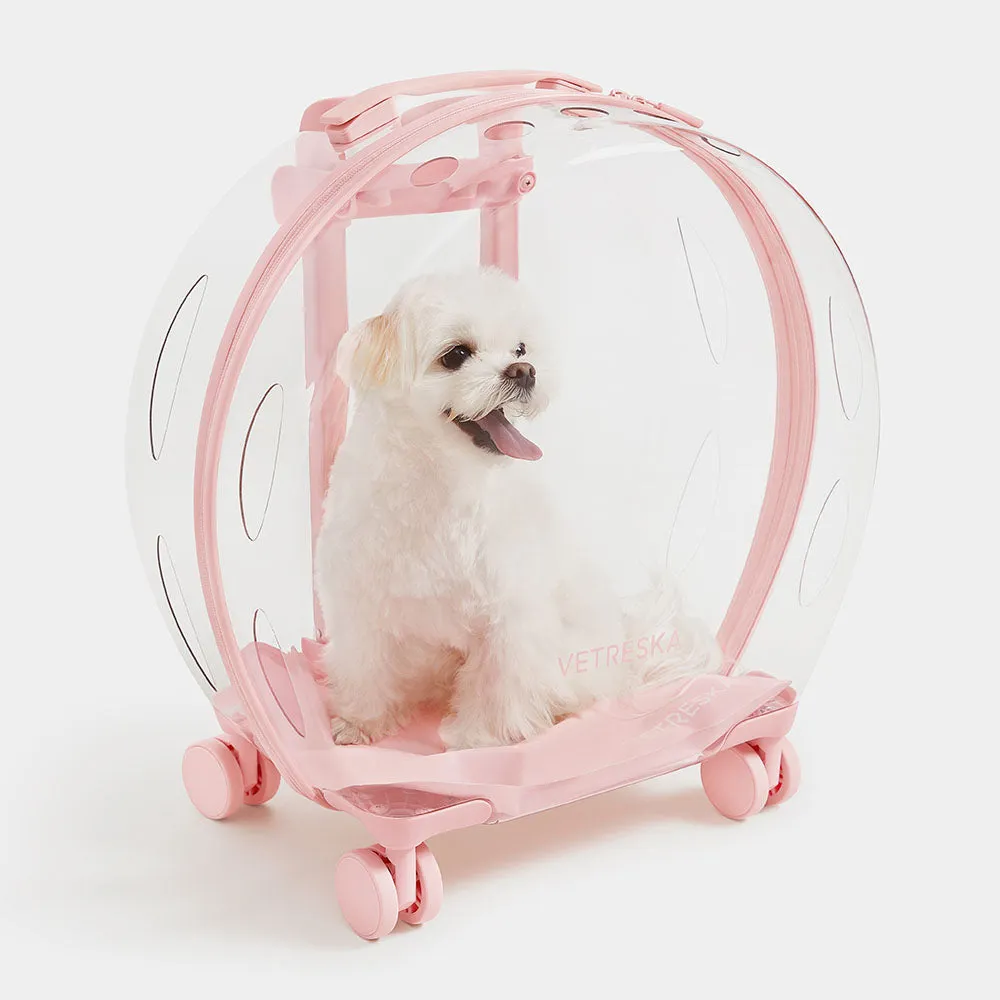 VETRESKA Bubble Carrier For Cats & Dogs (Pink, Transparent)