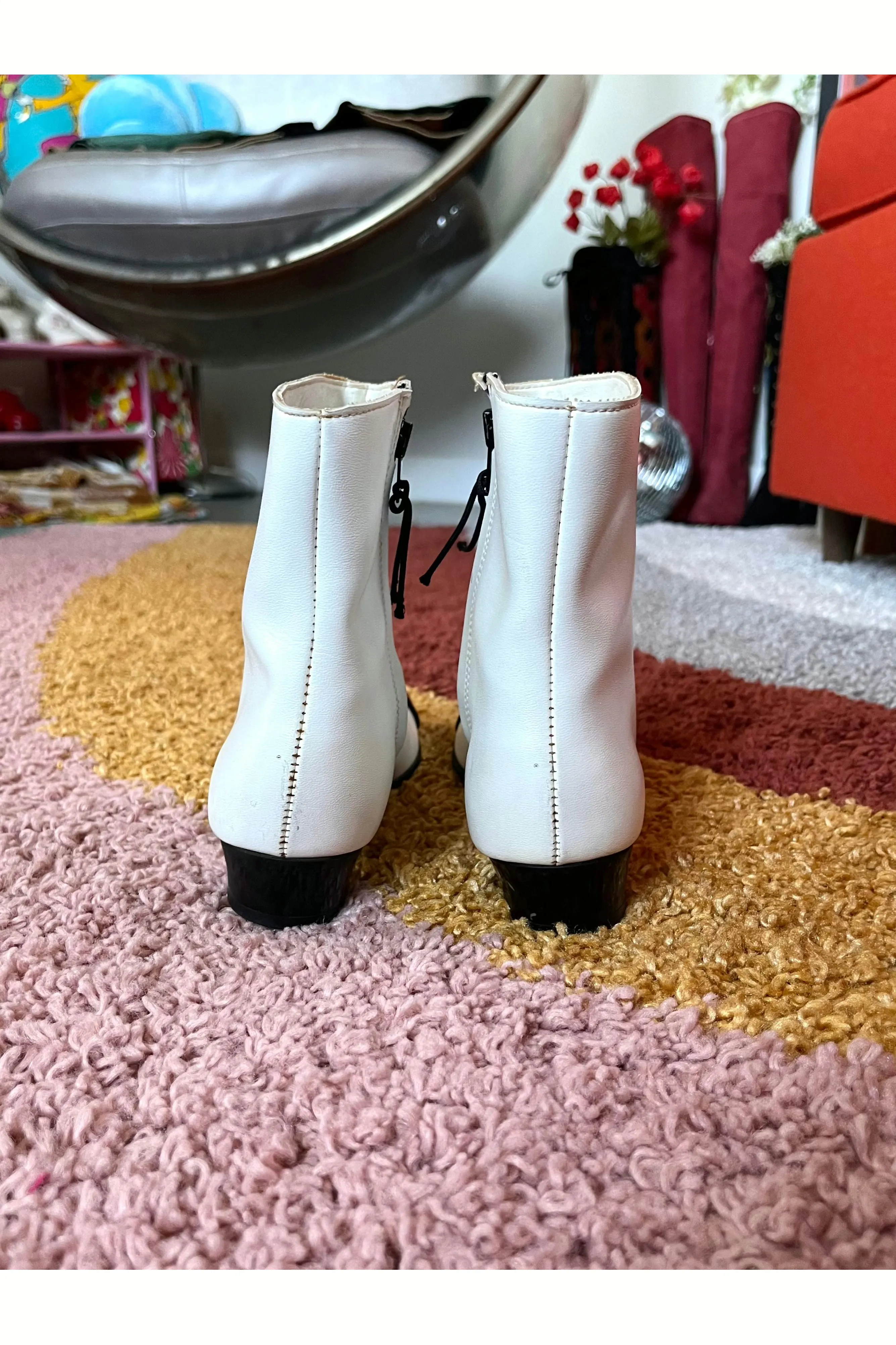 Vintage Rare 60s Mod Mondrian Lined Booties