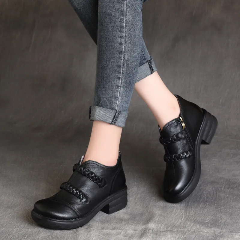 Waterproof Handmade Cow Tendon Women Retro Shoes