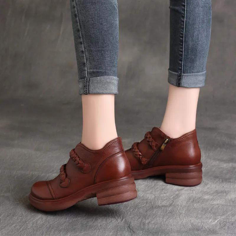 Waterproof Handmade Cow Tendon Women Retro Shoes