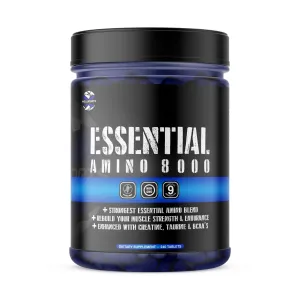 Wellsports Essential Amino 8000 | Rebuild Muscle Strength & Endurance | 240 Tablets.