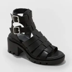 Wild Fable High-Top Fisherman Sandal Faux Leather Chunky Block Heels