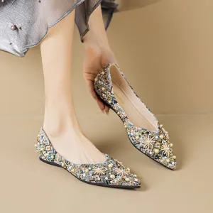 Women Fashion Crystal Casual Flats Shoes