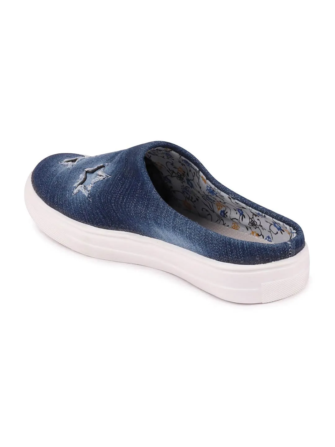 Women Navy Blue Casual Canvas Slip-On Shoes