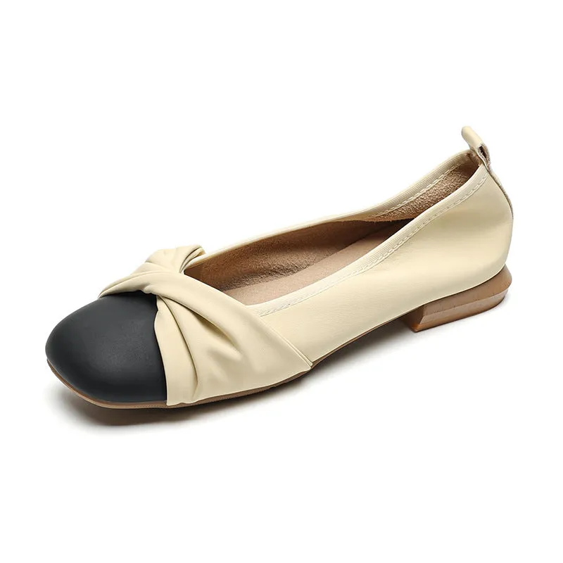 Women Retro Casual Leather Soft Flats