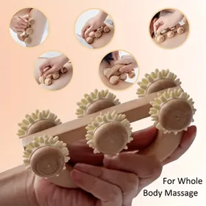 Wooden Roller Massager Relax muscles relieve stress at home or onthego