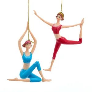 Yoga Girl Ornament, 2 Assorted